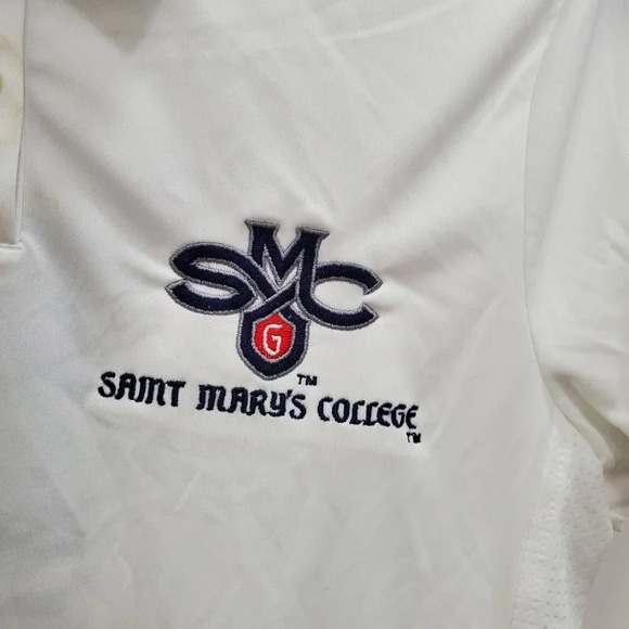 Adidas ClimaCool Women's White St. Mary's College S/S Tennis Polo‎ NWT Sz M - Picture 2 of 7